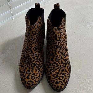 Qupid Animal Print Ankle Booties